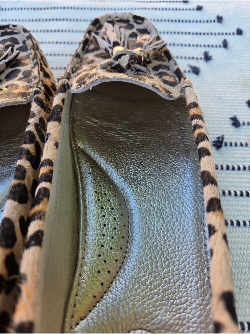 Sperry Top Sider Leopard Print Tassel Loafers Tan/Brown/Black Women's 9 - Picture 12 of 16